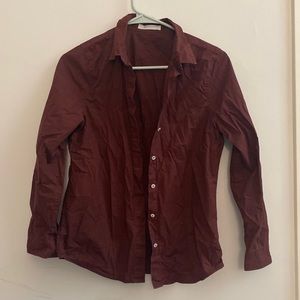 everlane maroon button down